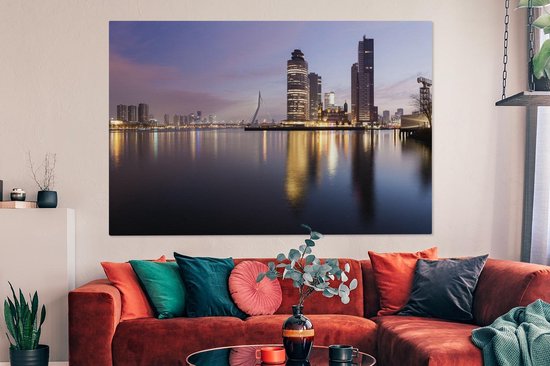 Peintures sur toile - Rotterdam - Water - Gratte-ciel - 150x100 cm - Décoration murale