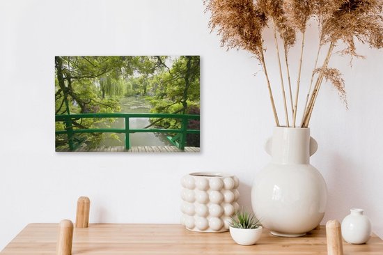 Vue sur l'eau du pont japonais dans le jardin de Monet à la française Giverny Toile 30x20 cm - petit - Tirage photo sur toile (Décoration murale salon / chambre)