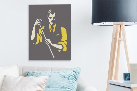 Une illustration d'un joueur de billard sur toile 30x40 cm - petit - Tirage photo sur toile (Décoration murale salon / chambre)