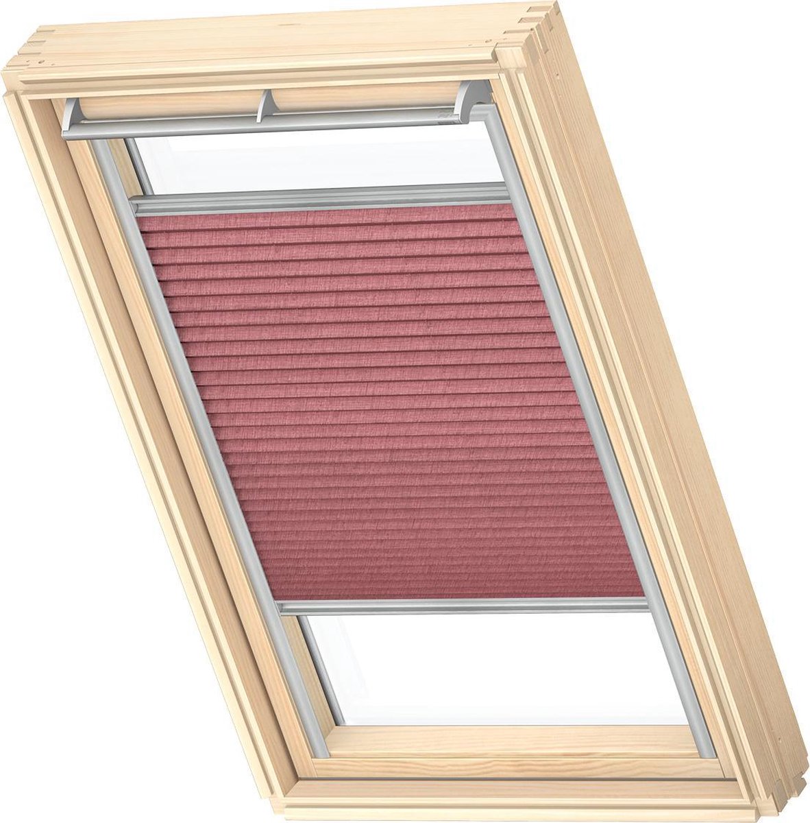 VELUX Origineel Plisségordijn (FHL), Zilveren Kozijn, P08, 408, Wine Red