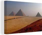 Canvas Schilderij Op weg naar de piramides van Giza - 60x40 cm - Wanddecoratie