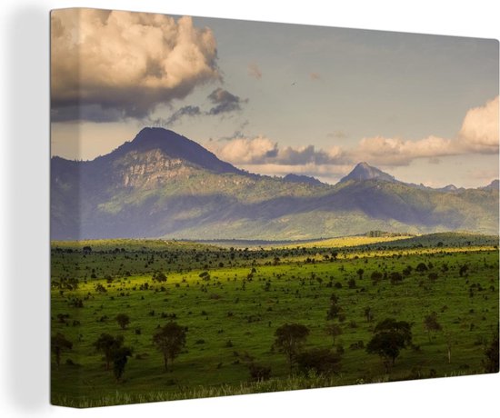 Parc national du Masai Mara au Mont Kenya en Afrique Toile 60x40 cm - Tirage photo sur toile (Décoration murale salon / chambre)