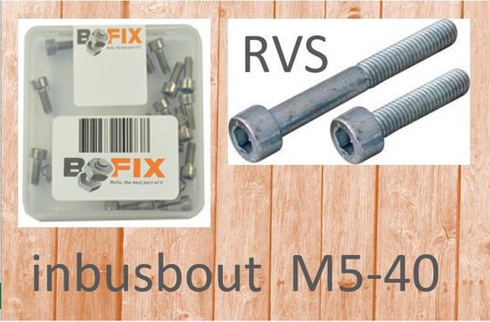 Boulon Allen Bofix DIN 912 M5 x 40 mm acier inoxydable 12 pièces (214135)