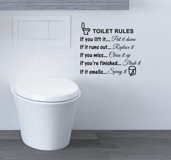Sticker Toilettes - Décoration murale - Sticker WC - Textes