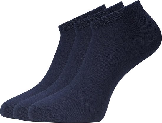 Comfortabel & Zijdezacht Bamboo Basics Dani - Bamboe Sneaker Sokken (Multipack 3 stuks) Heren / Dames - Navy - 41-46
