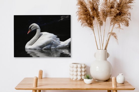 Gracieuse toile cygne blanc 2cm