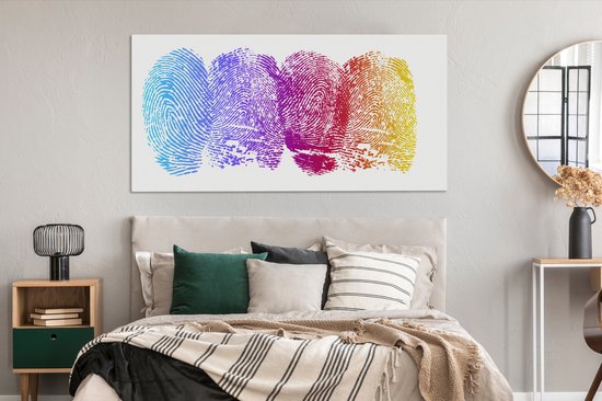 Empreintes digitales sur toile 2cm 160x80 cm - Tirage photo sur toile (Décoration murale salon / chambre)