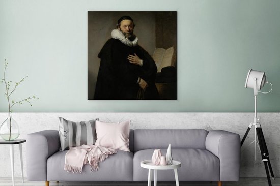 Peintures sur toile - Johannes Wtenbogaert - peinture de Rembrandt van Rijn - 90x90 cm - Décoration murale