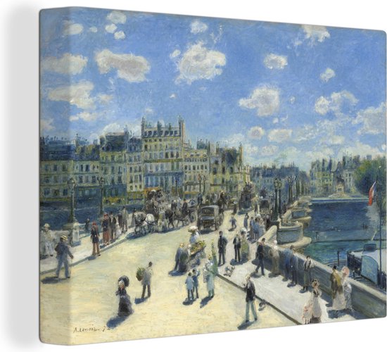 Canvas Schilderij Nieuwe brug, Parijs - Schilderij van Pierre-Auguste Renoir - 40x30 cm - Wanddecoratie