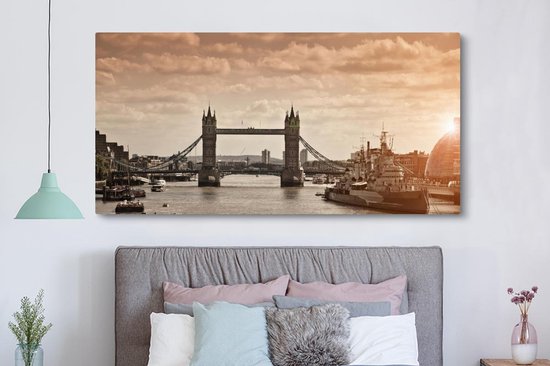 Sunset at the Tower Bridge toile 2cm 160x80 cm - Tirage photo sur toile (Décoration murale salon / chambre)