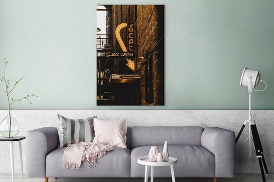 Toile Peinture Doré - Assiette - Ville - 80x120 cm - Décoration murale