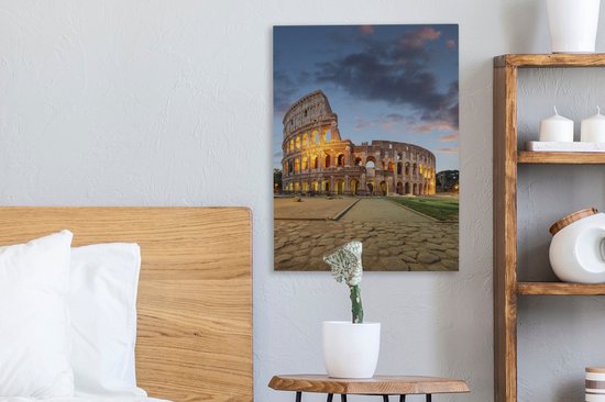 Lumineux Colisée à Rome 30x40 cm - petit - impression photo sur toile peinture (Décoration murale salon / chambre à coucher) / villes européennes Peintures Toile