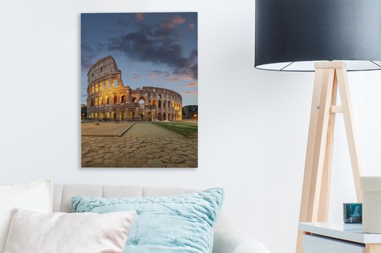 Lumineux Colisée à Rome 30x40 cm - petit - impression photo sur toile peinture (Décoration murale salon / chambre à coucher) / villes européennes Peintures Toile