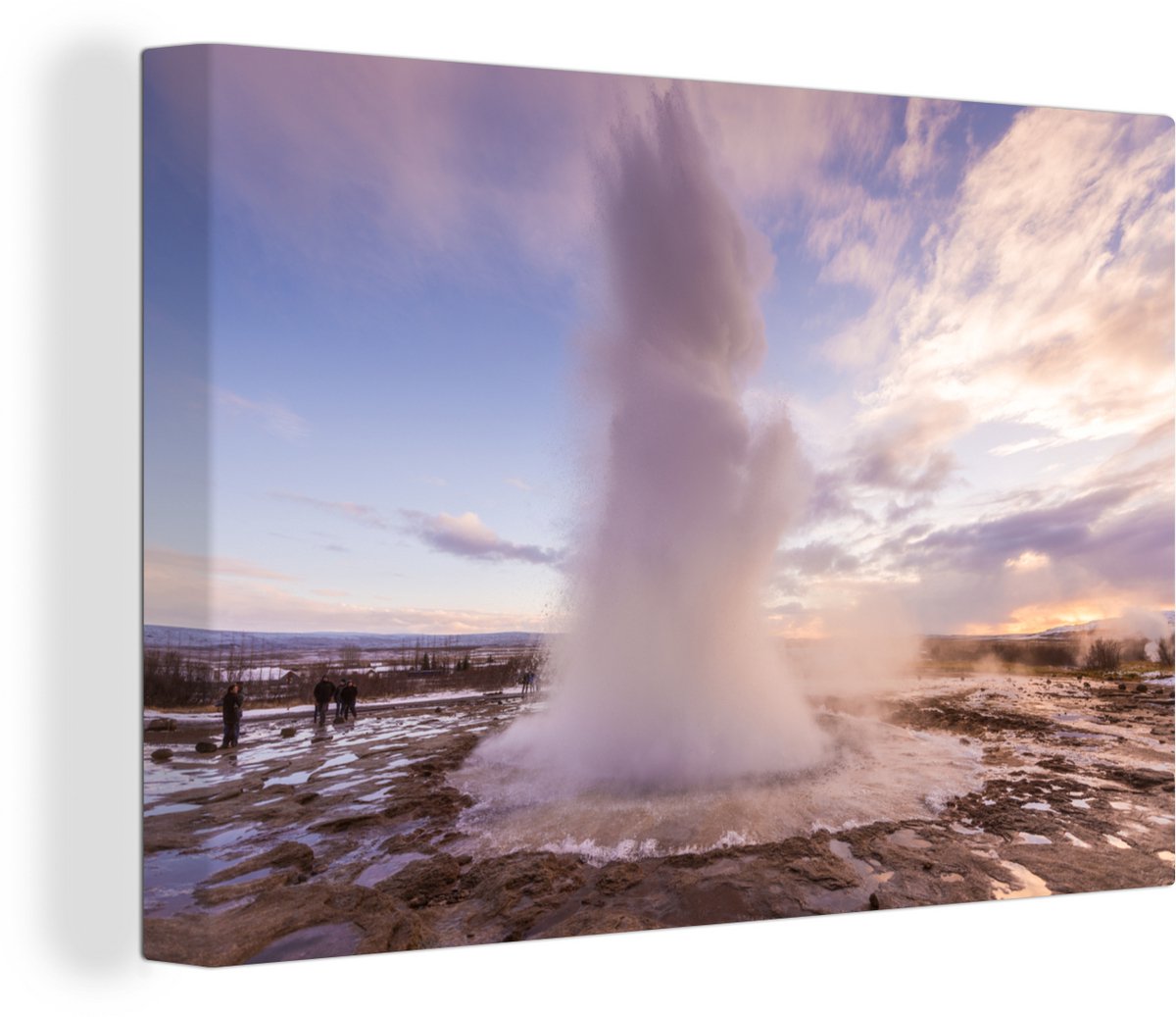 Canvas Schilderij Strokkur geiser eruptie - 60x40 cm - Wanddecoratie