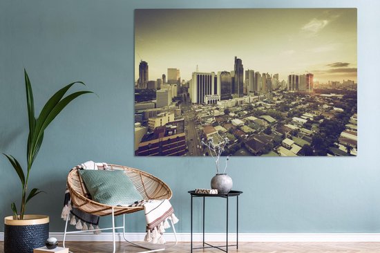 Peintures sur toile - Manille City Skyline - 150x100 cm - Décoration murale