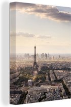 Canvas Schilderij Parijs - Eiffeltoren - Lucht - 60x80 cm - Wanddecoratie