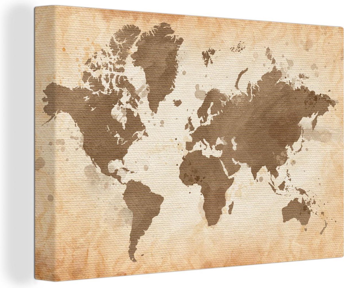 Houten wereldkaart - Minimalistische wanddecoratie
