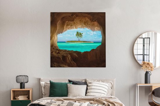 Peintures sur Toile - Paradis Tropical aux Caraïbes - 160x120 cm - Décoration murale XXL