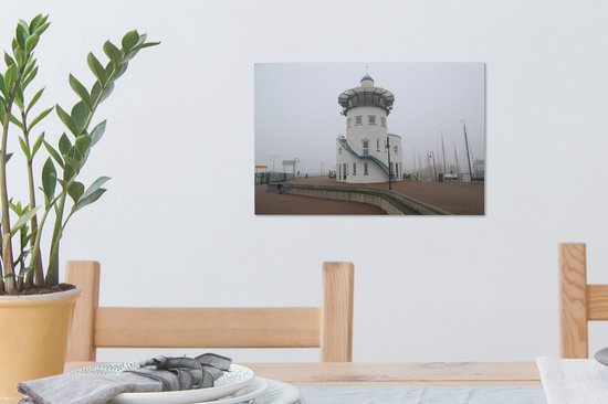 Phare de Harlingen en Frise 30x20 cm - petit - Tirage photo sur toile (Décoration murale salon / chambre)