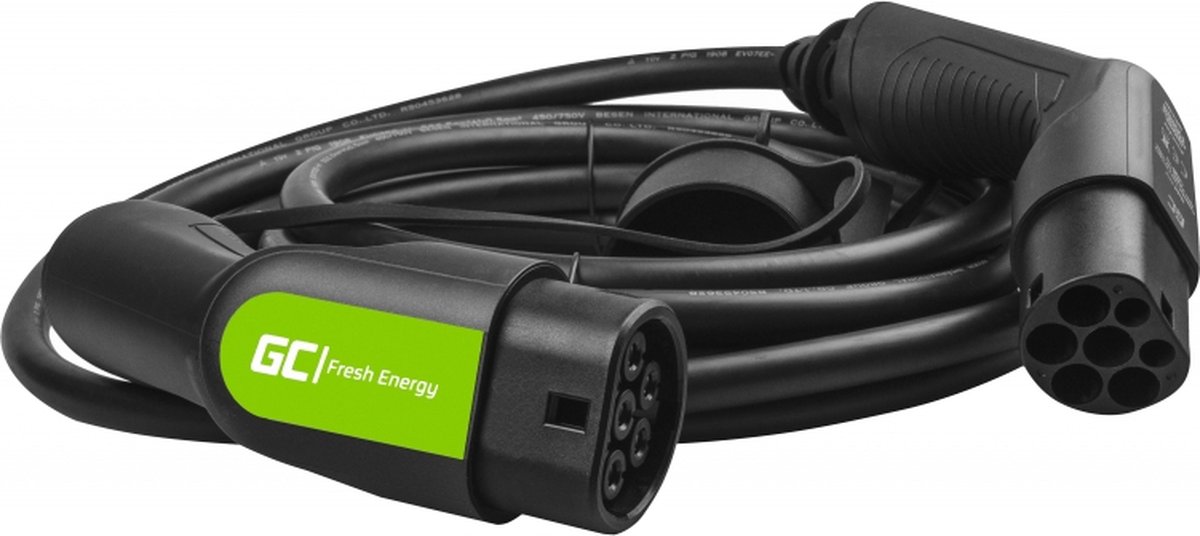 GREEN CELL GC EV Type 2 7.2kW 7m kabel voor het opladen van Tesla Model 3 / S / X, Leaf, i3, ID.3, e-208, e-Up !, Citigo iV, Kona