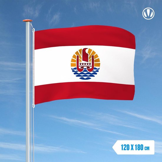 Drapeau Polynésie Française 90 X 150 Cm - Polyester Résistant, Œillets, Pour Extérieur/Intérieur