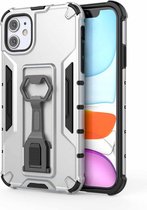 Peacock Style PC + TPU beschermhoes met flesopener voor iPhone 11 (zilver)