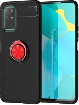 Voor Huawei Honor 30S metalen ringhouder 360 graden roterende TPU-hoes (zwart + rood)