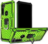 Voor Motorola Moto G Stylus Cool Armor PC + TPU schokbestendig hoesje met 360 graden rotatie ringhouder (groen)