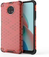 Voor Xiaomi Redmi Note9T schokbestendige honingraat pc + TPU-hoes (rood)