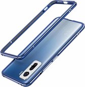 Voor Vivo iQOO 5 & 5 Pro Aluminium schokbestendig beschermend bumperframe (donkerblauw)