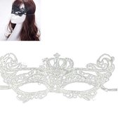 Halloween Masquerade Party Dance Sexy Lady Lace Crown Mask (wit)