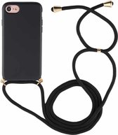 Voor iPhone SE 2020/8/7 TPU anti-val mobiele telefoonhoes met draagkoord (zwart)