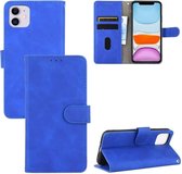 Voor iPhone 12 Max / Pro Effen Kleur Huidgevoel Magnetische Gesp Horizontale Flip Kalfsstructuur PU Lederen Case met Houder & Kaartsleuven & Portemonnee (Blauw)