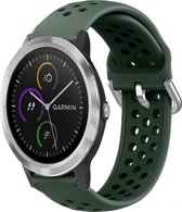 Garmin Vivoactive 3 siliconen bandje met gaatjes - legergroen - 42mm