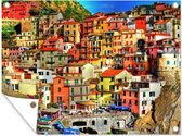 Affiche de jardin Maisons colorées sur les montagnes aux Cinque Terre 80x60 cm - Toile de jardin / Toile d'extérieur / Peintures pour l'extérieur (décoration de jardin)