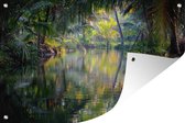 Muurdecoratie Tropische weerspiegeling - 180x120 cm - Tuinposter - Tuindoek - Buitenposter