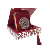 Karton Luxe box met Koran en tesbih Bordeaux-Zilver
