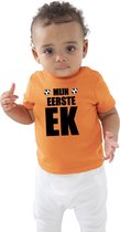 Oranje fan shirt voor babys - mijn eerste ek - Holland / Nederland supporter - EK/ WK baby shirts / outfit 54/60 (0-3 maanden)