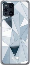 6F hoesje - geschikt voor OPPO Find X3 Pro -  Transparant TPU Case - Mirrored Polygon #ffffff