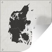 Tuinposters Zwart-wit illustratie van een zwart Denemarken - 50x50 cm - Tuindoek - Buitenposter