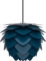 Aluvia Mini hanglamp petrol blue - met koordset zwart - Ø 40 cm