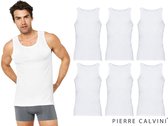Pierre Calvini - Hemden Heren - Onderhemd Heren - 6-pack - 100% Katoen - Wit - M