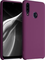 kwmobile telefoonhoesje voor Samsung Galaxy A20s - Hoesje met siliconen coating - Smartphone case in magenta-lila