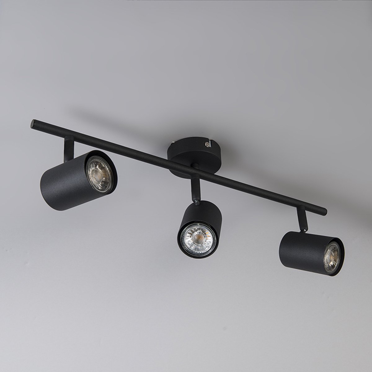 QAZQA jeana - Moderne Plafondspot | Spotje | Opbouwspot - 3 lichts - L 530  mm - Zwart... | bol.com