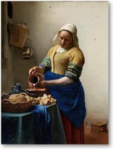 Het melkmeisje, Johannes Vermeer, ca. 1660 - 30x40 Poster Staand - Johannes Vermeer - Meesterwerken