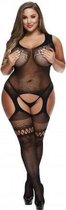 Baci - Crotchless Garter Bodystocking Queen Size