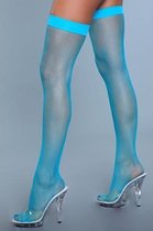 Hoge Nylon Visnetkousen - Turquoise