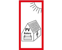 Sticker PV installatie, nieuw 100 x 50 mm