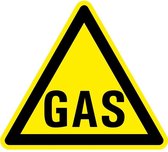Waarschuwingsbord gas - kunststof 150 mm