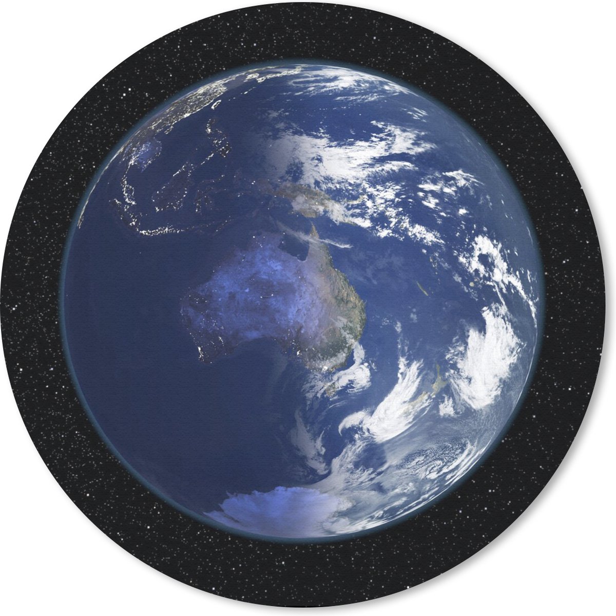Muismataarde - Satelliet weergave van de aarde Muismat rond - 20x20 cm - Muismat met foto